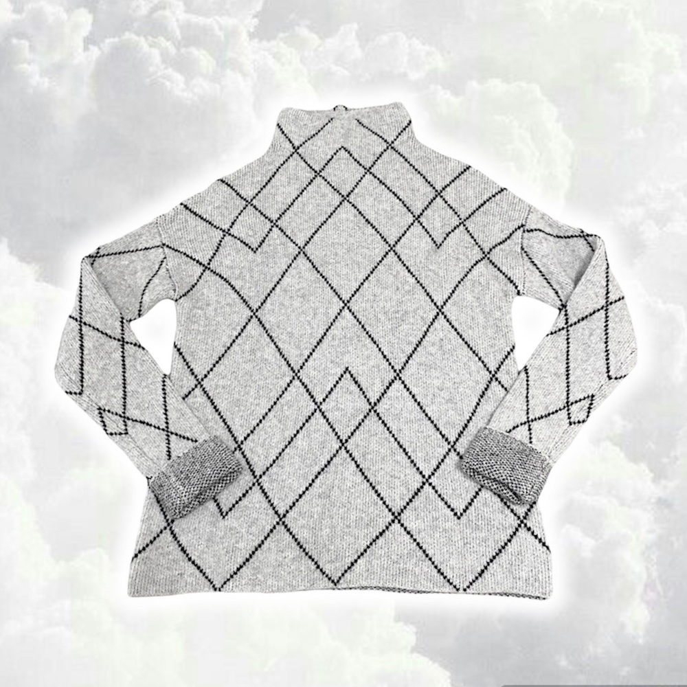 🌷Christian Siriano geometric argyle wool sweater